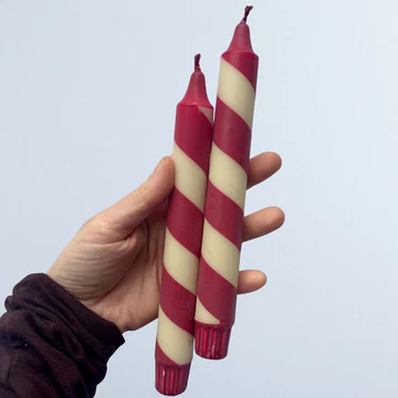 Gammaldags Polkagris – Randigt Stearinljus