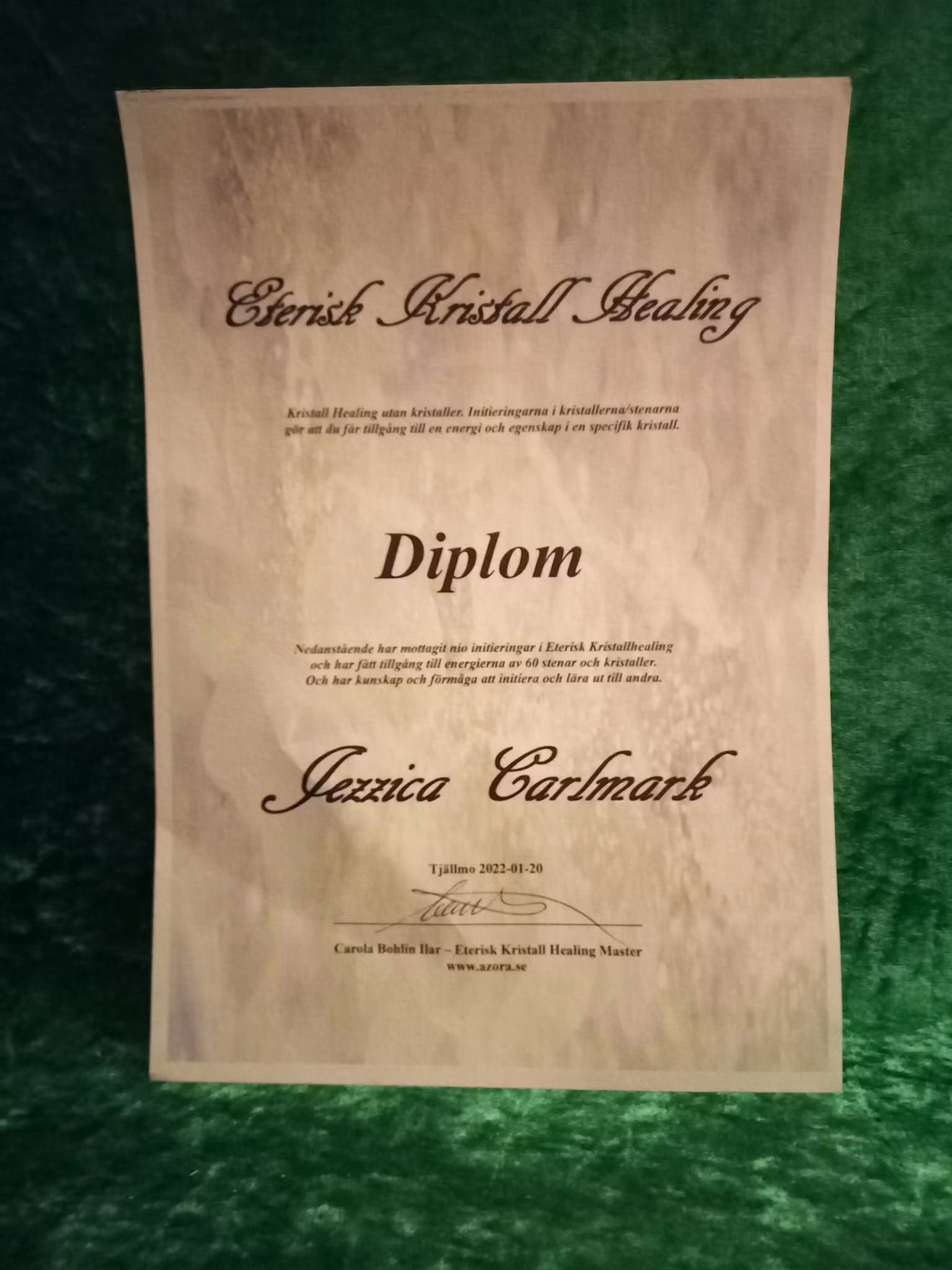 Eterisk kristallhealing Distans