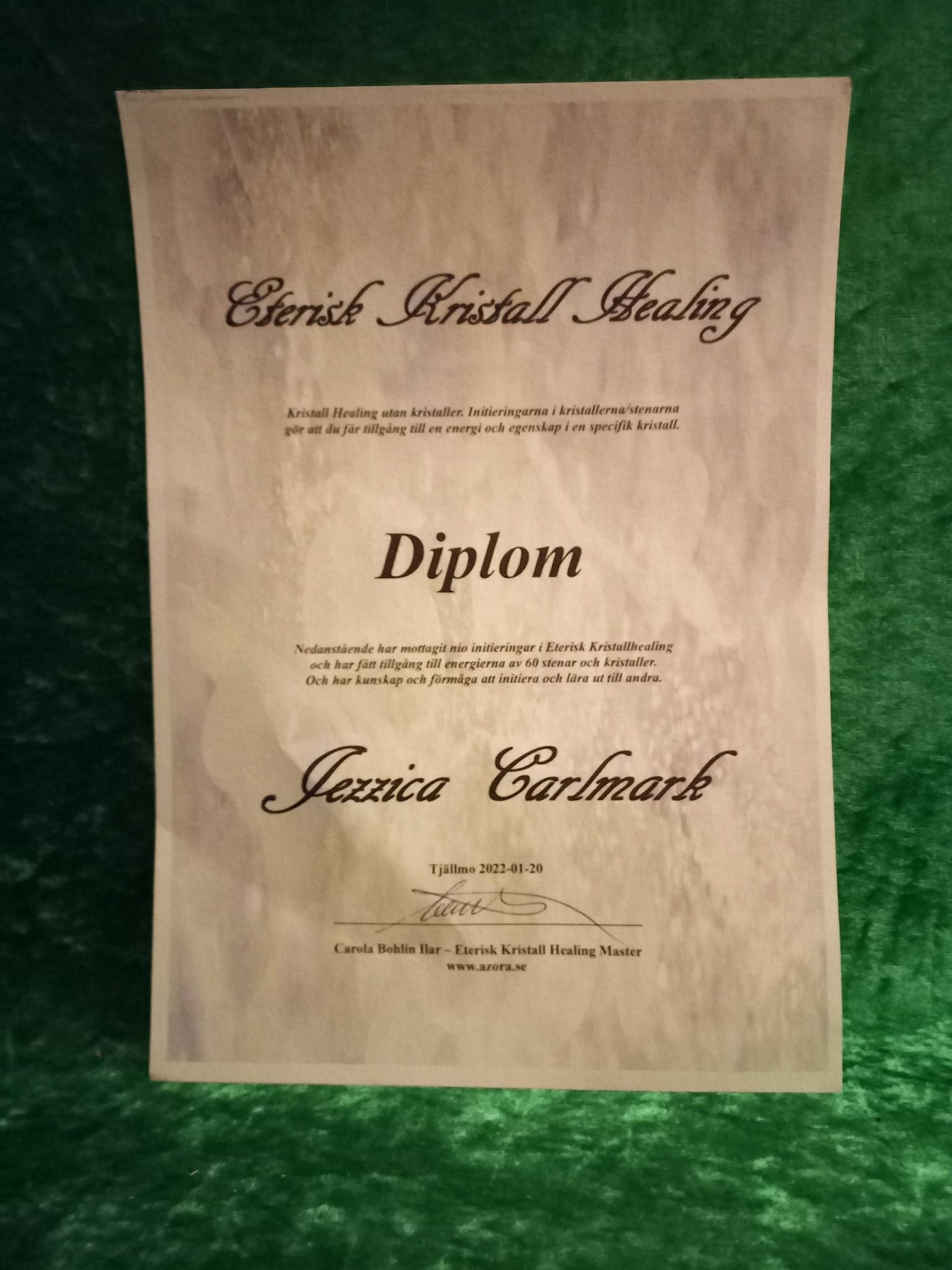 Eterisk kristallhealing på plats Gunnarskog eller Edane