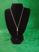 Halsband Svart Agat Spets