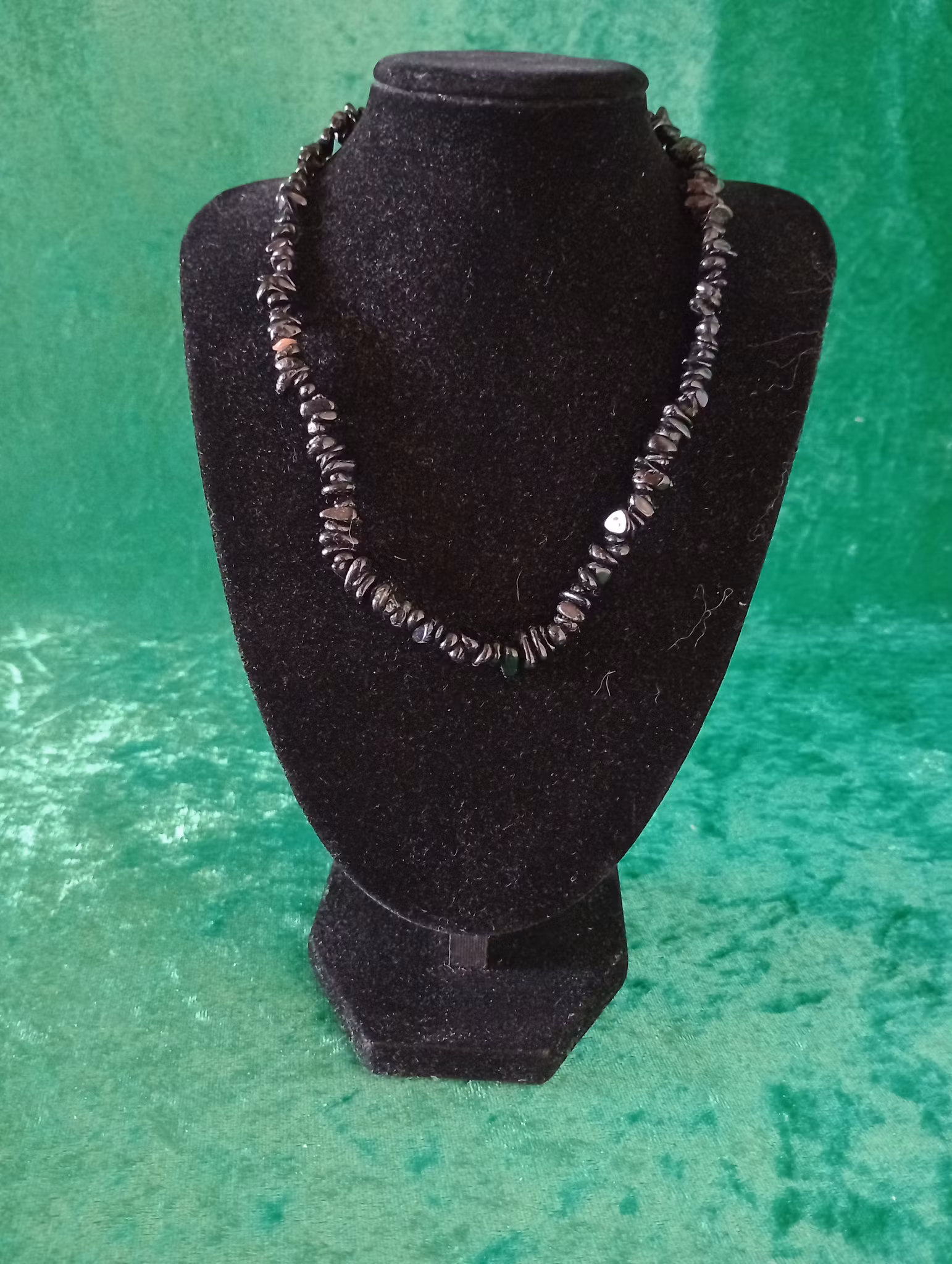 Halsband Svart Turmalin Chips
