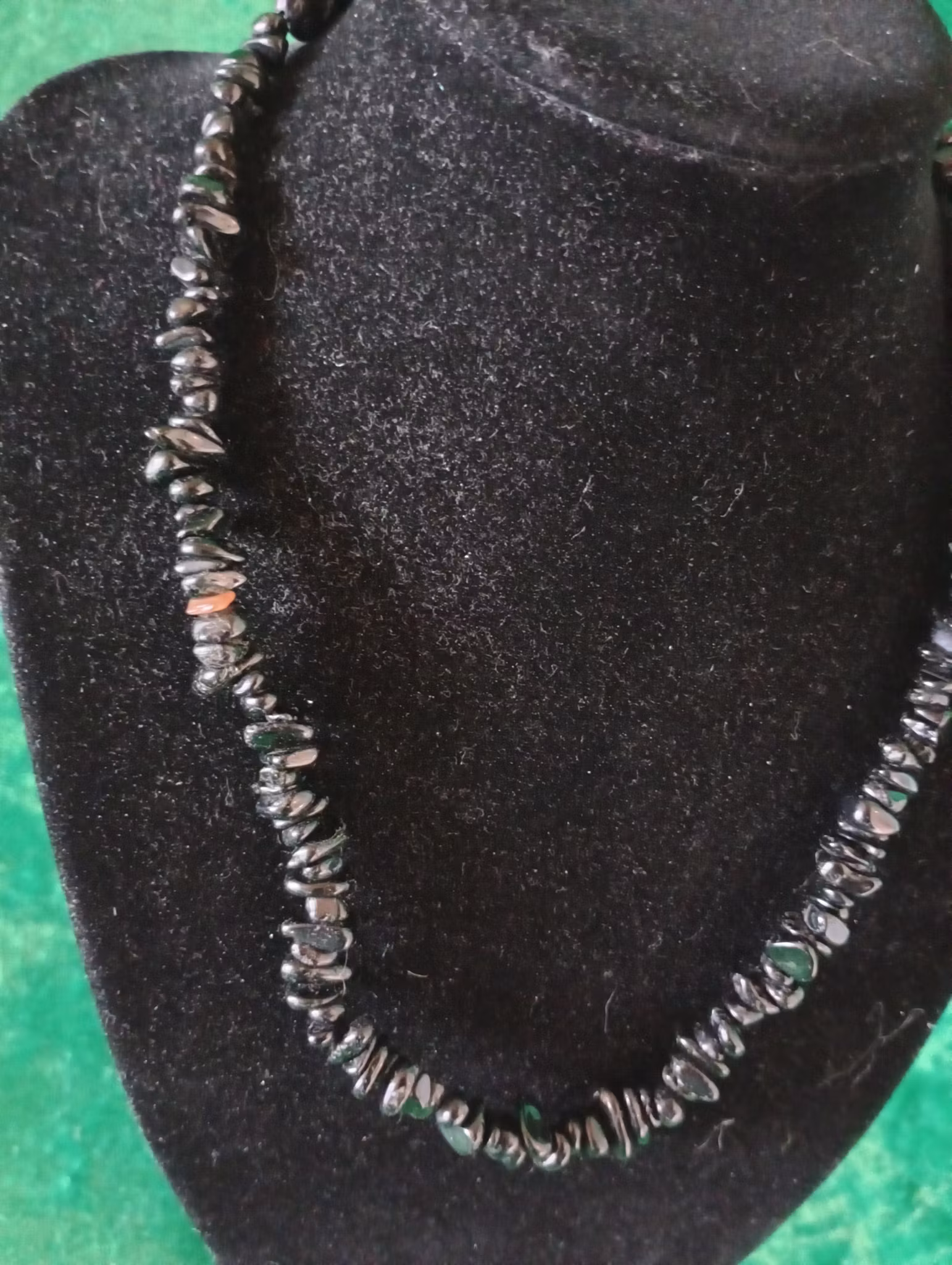 Halsband Svart Turmalin Chips