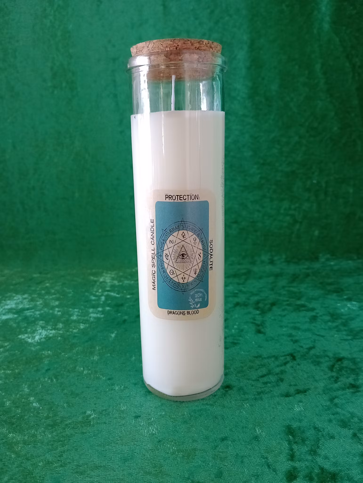 Magic Spell candle 20cm Skydd (Protection) med Sodalit