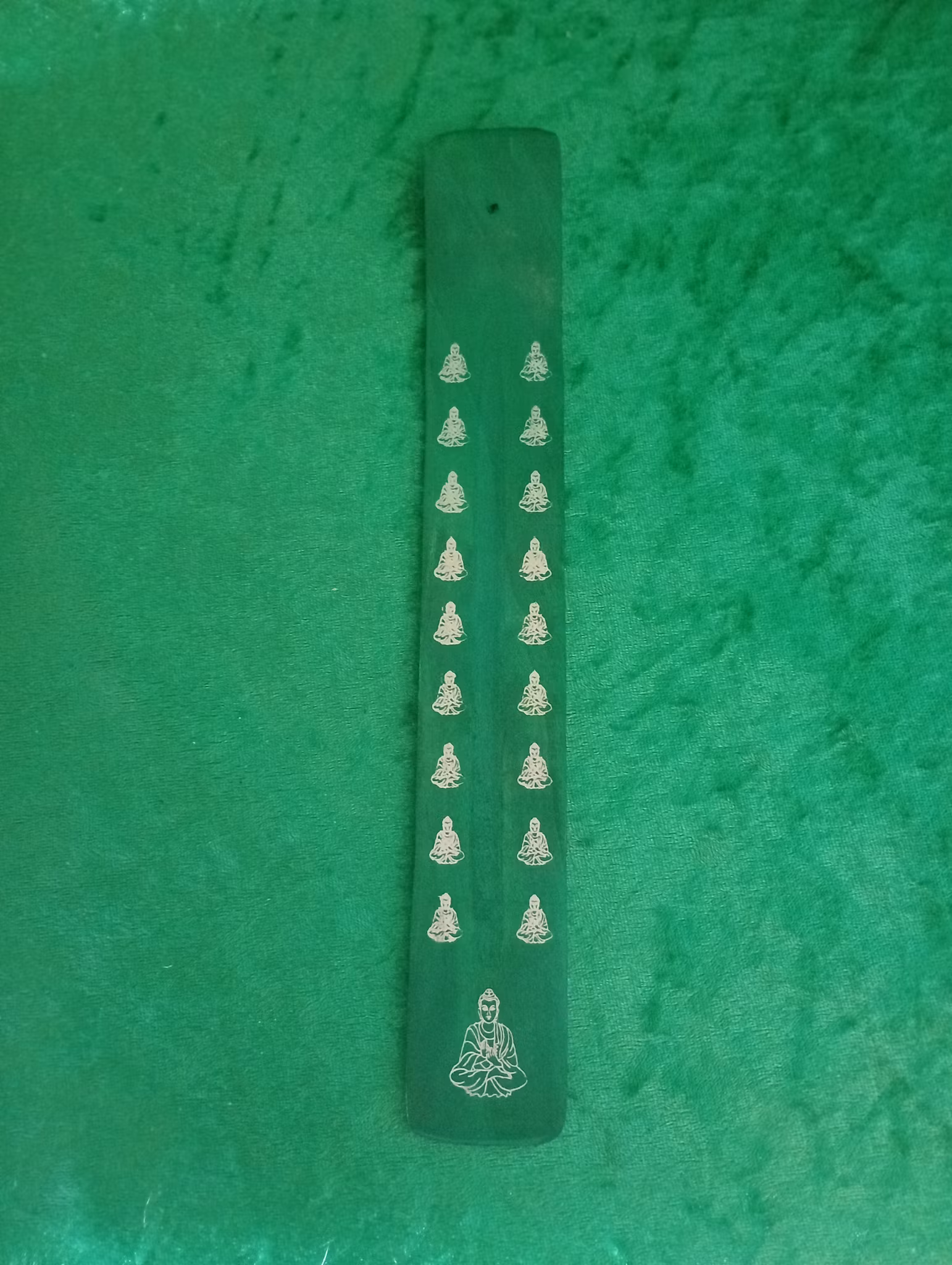 Rökelsehållare trä Buddha Grön
