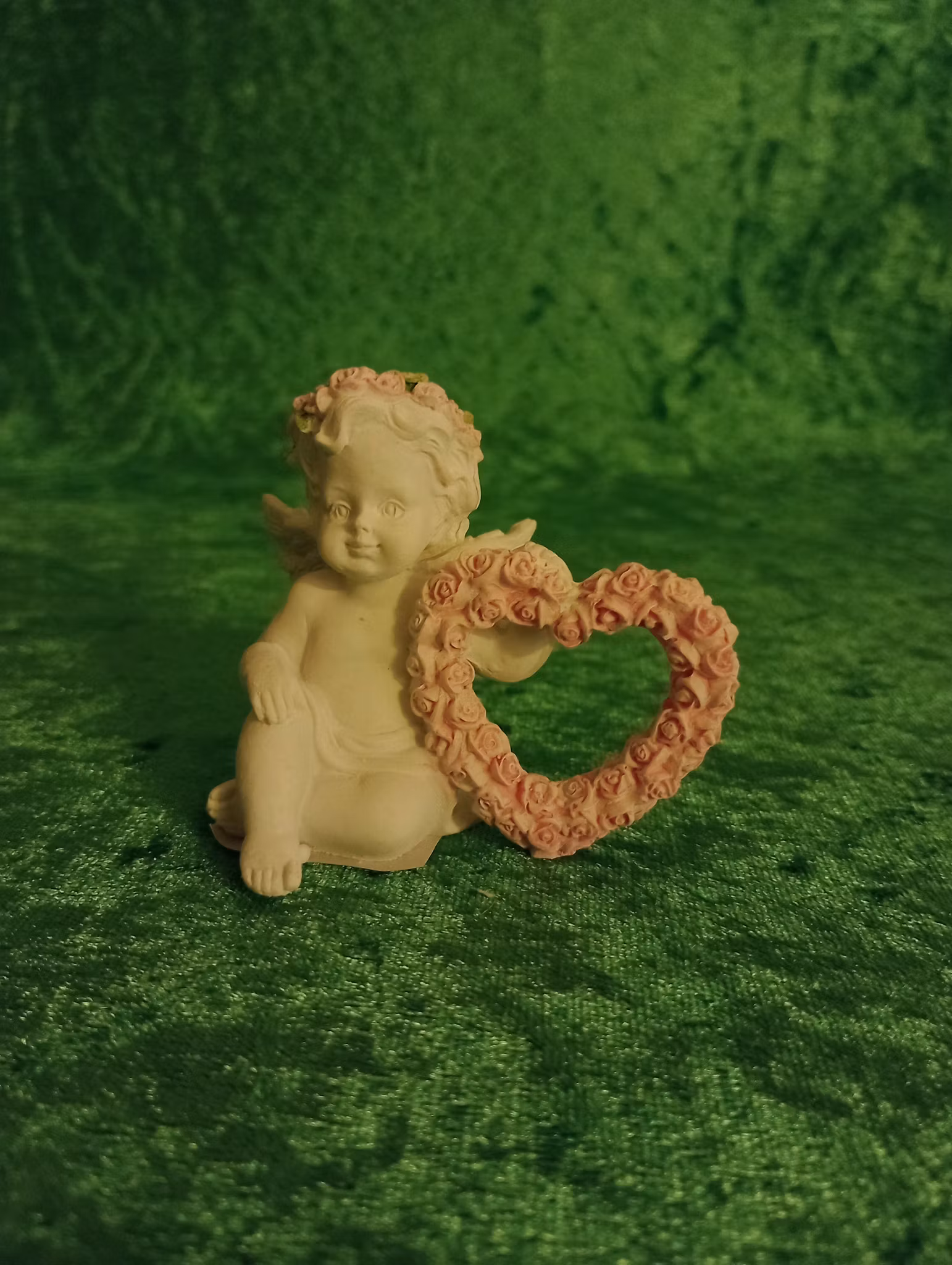 Ängel med rosa ros hjärta A