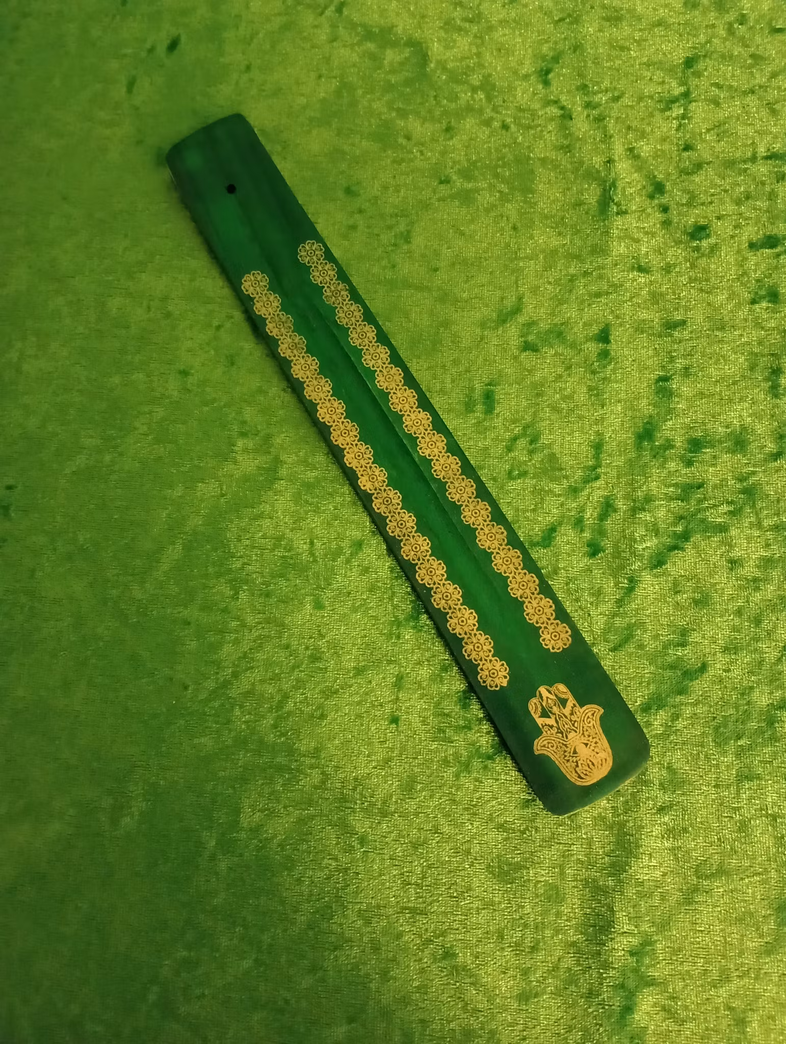 Grön Hamsa rökelsehållare