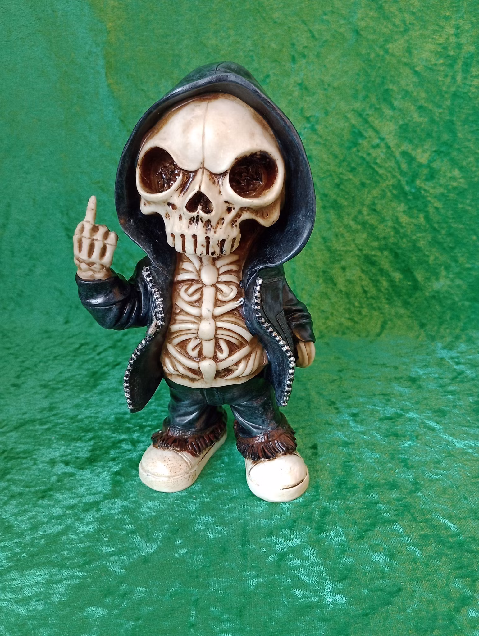 Skelett pekar finger stor