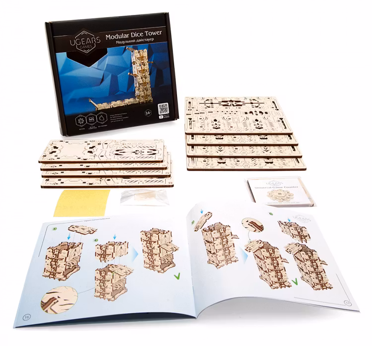 Ugears - Modular Dice Tower - Byggsats i trä