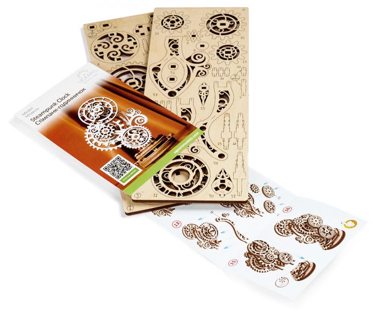 Ugears - Steampunk klocka - Byggsats i trä
