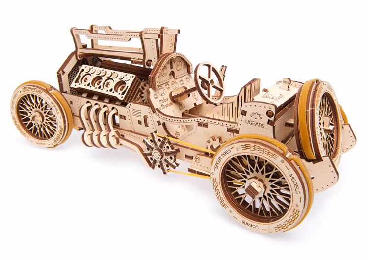 Ugears - Mechanical U-9 Grand Prix car - Byggsats i trä