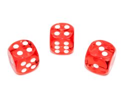 Tärningar - Translucent 16mm d6 Orange/white Dice Block (12 dice)