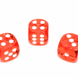 Tärningar - Translucent 16mm d6 Orange/white Dice Block (12 dice)