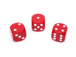 Tärningar - Opaque 16mm d6 Red/white Dice Block (12 dice)