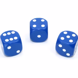Tärningar - Opaque 16mm d6 Blue/white Dice Block (12 dice)