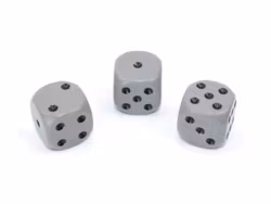 Tärningar - Opaque 16mm d6 Grey/black Dice Block (12 dice)