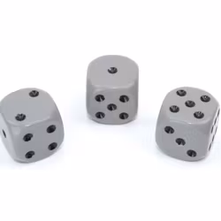 Tärningar - Opaque 16mm d6 Grey/black Dice Block (12 dice)