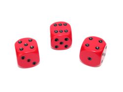 Tärningar - Opaque 16mm d6 Red/black Dice Block (12 dice)