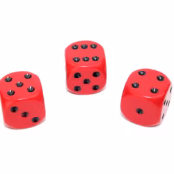 Tärningar - Opaque 16mm d6 Red/black Dice Block (12 dice)