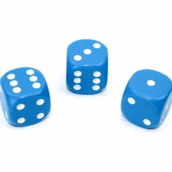 Tärningar - Opaque 16mm d6 Light Blue/white Dice Block (12 dice)