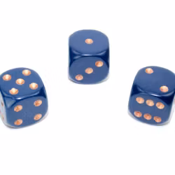Tärningar - Opaque 16mm d6 Dusty Blue/copper Dice Block (12 dice)