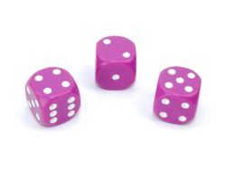 Tärningar - Opaque 16mm d6 Lt Purple/white Dice Block (12 dice)