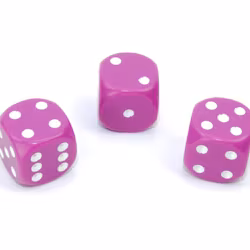 Tärningar - Opaque 16mm d6 Lt Purple/white Dice Block (12 dice)