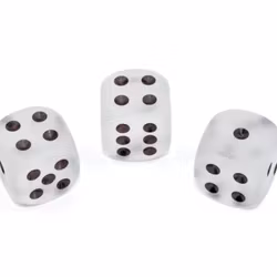 Tärningar - Frosted 16mm d6 Clearblack Dice Block (12 dice)