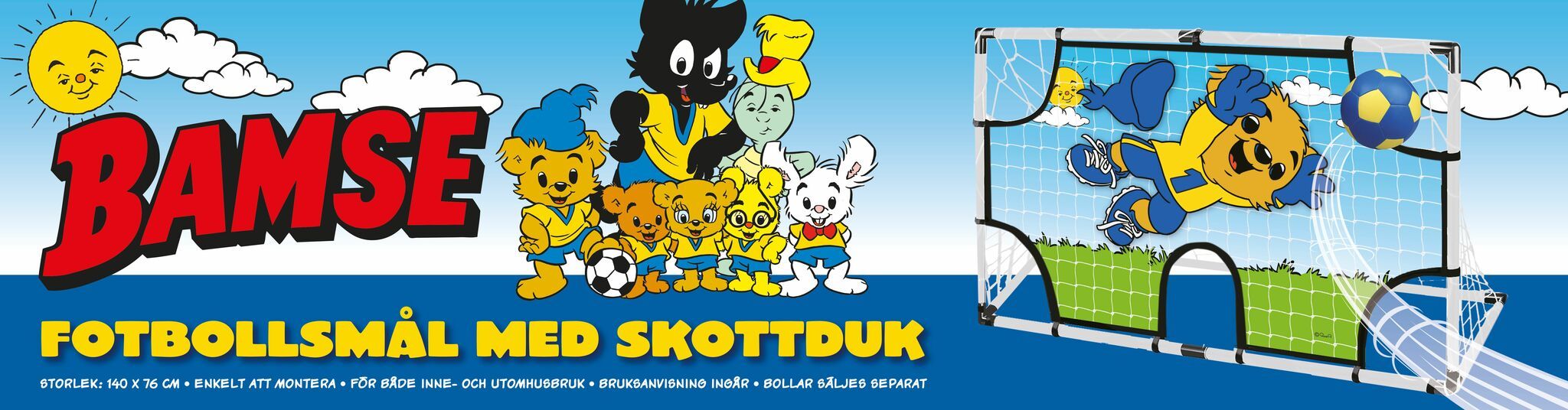 Fotbollsmål Bamse med Skottduk