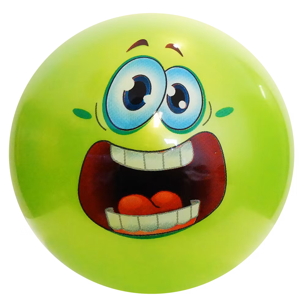 Skräckslagen grön emojiboll, SportMe Grön Funny Face boll