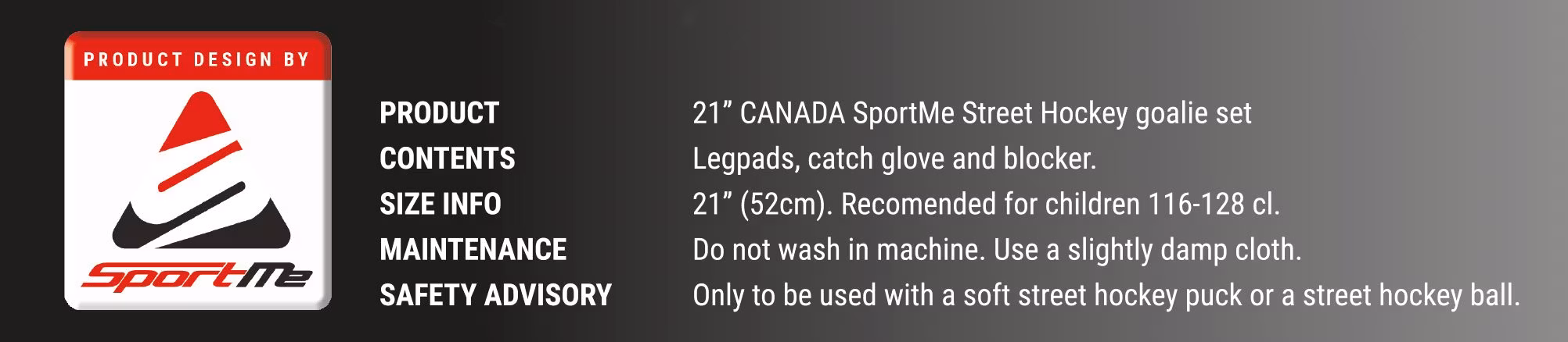 INFO Målvaktsset Streethockey Canada 21
