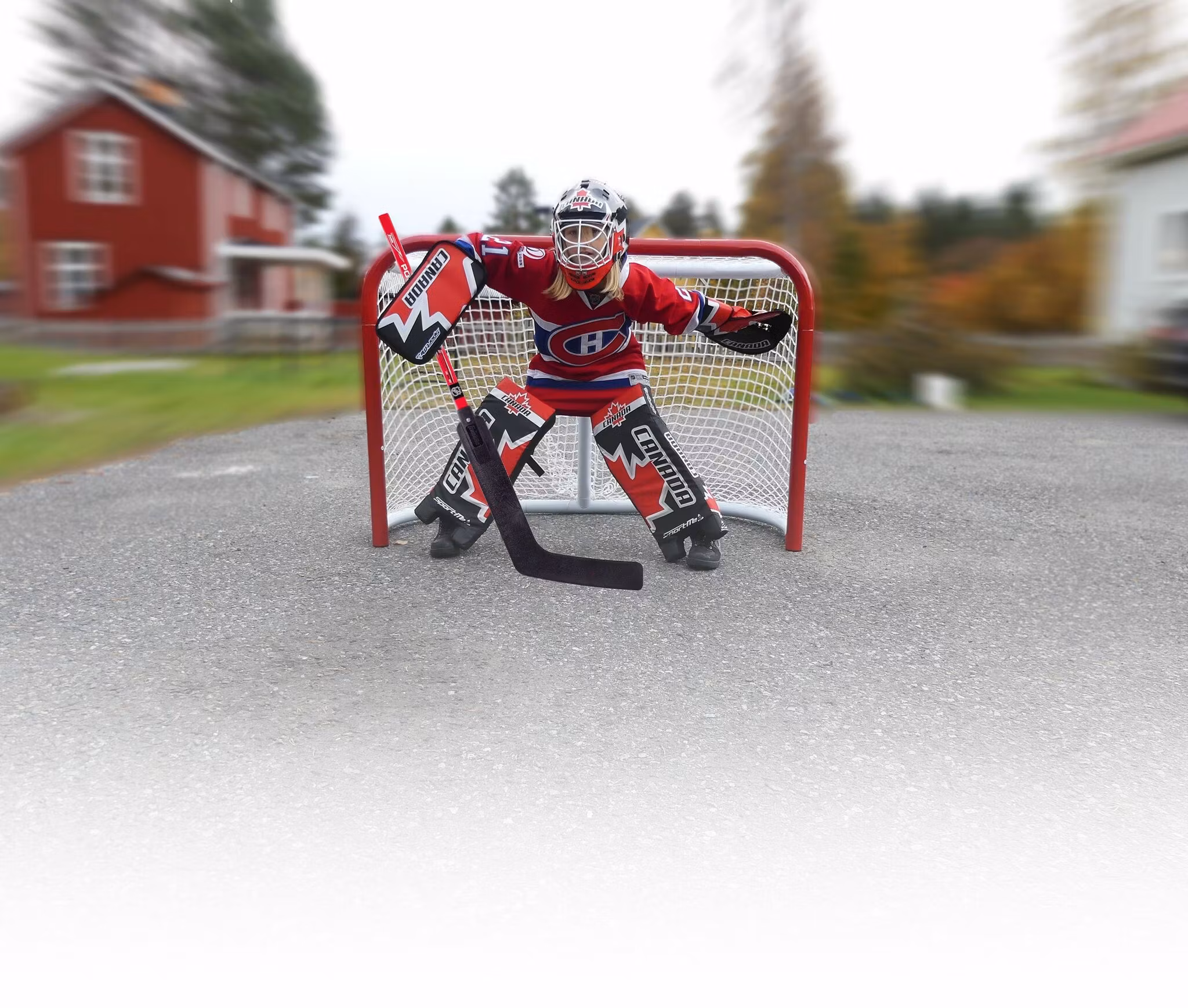 Spel med Målvaktsset Streethockey Canada 21
