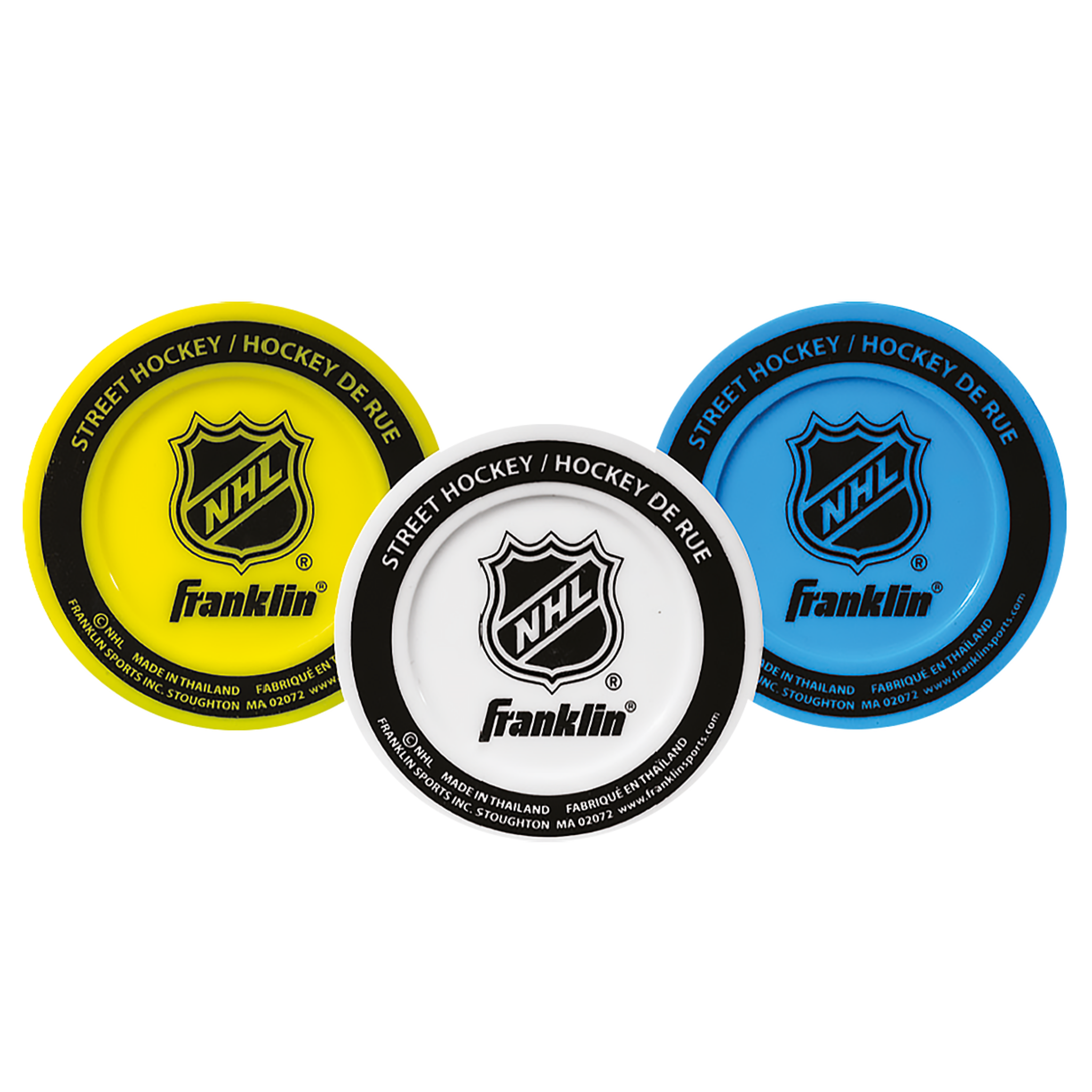 NHL Streethockey puckar Gul, Vit, Blå