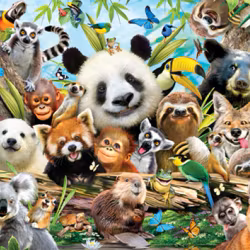 Cheatwell - Jungle Selfie - Dubbelsidigt pussel - 500 Bitar