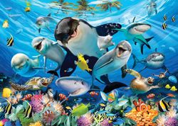 Cheatwell - Selfie Ocean Pals - Dubbelsidigt pussel - 500 Bitar