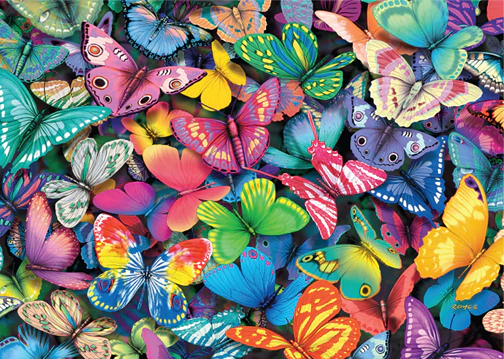 Dubbelsidigt pussel - Butterflies, 500 Bitar