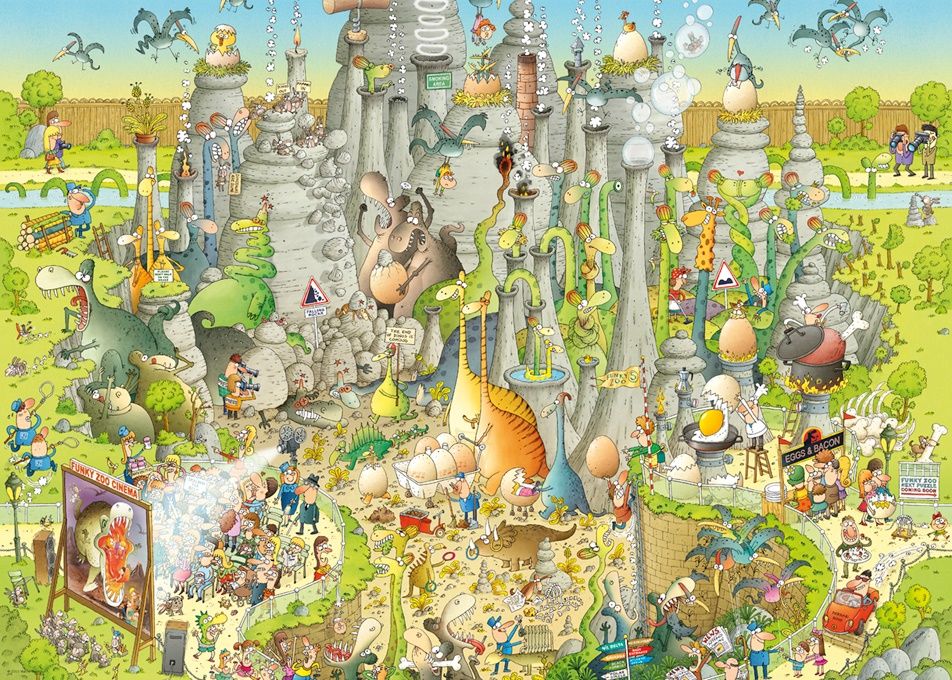 Cartoon Degano - Jurassic Habitat, 1000 Bitar pussel