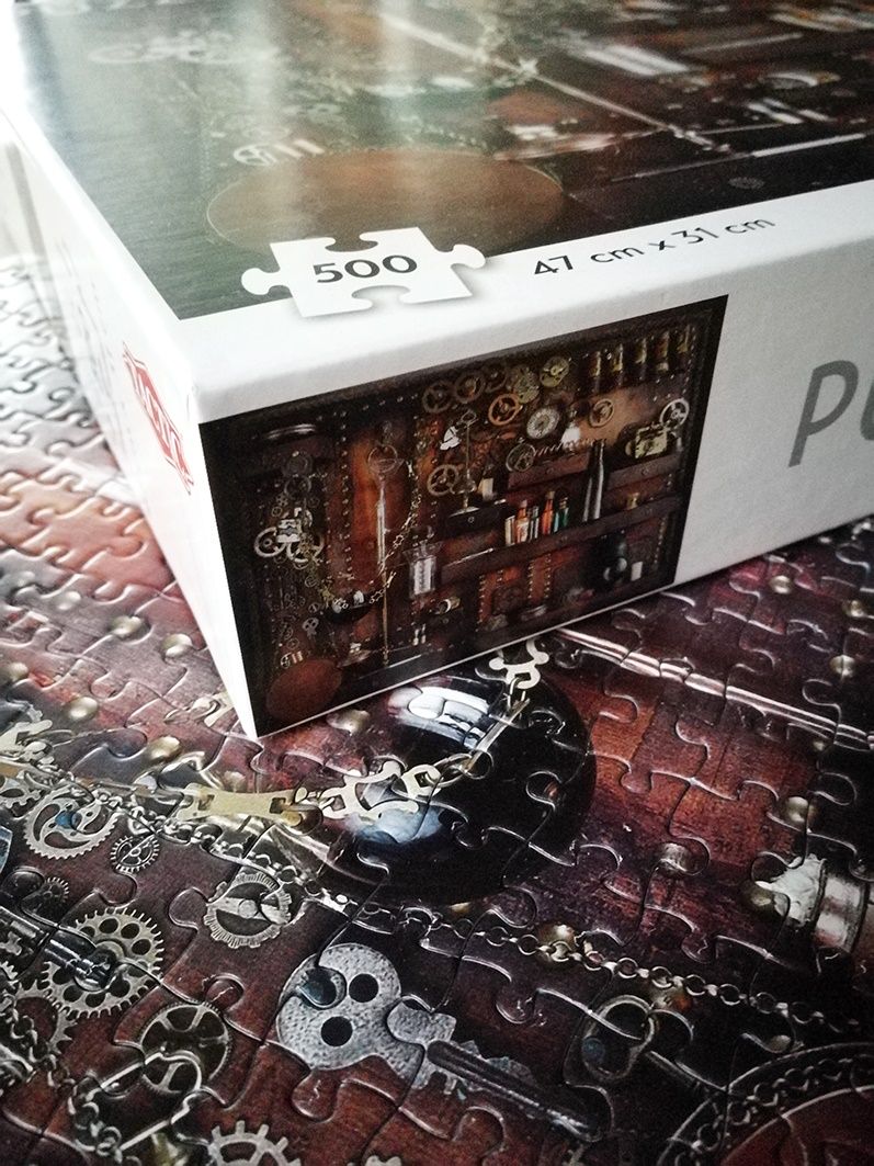 Vintage Pussel - Steam Punk, 500 Bitar. In zoomning på förpackning