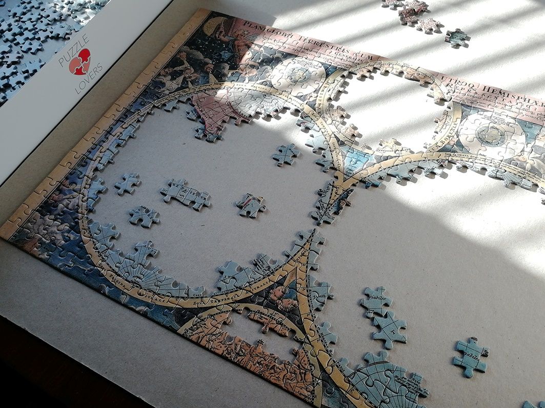 Vintage Pussel - Old Map of the World, 500 Bitar. Under läggning
