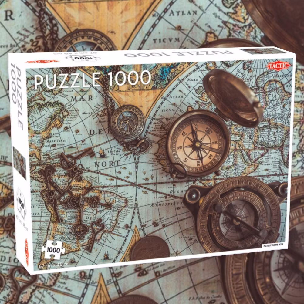 Vintage Pussel - Vintage Sea Map, 1000 Bitar. Förpackning