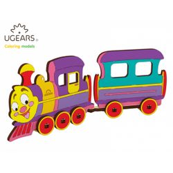 Lok med vagn - Byggsats i trä