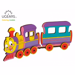 Lok med vagn - Byggsats i trä