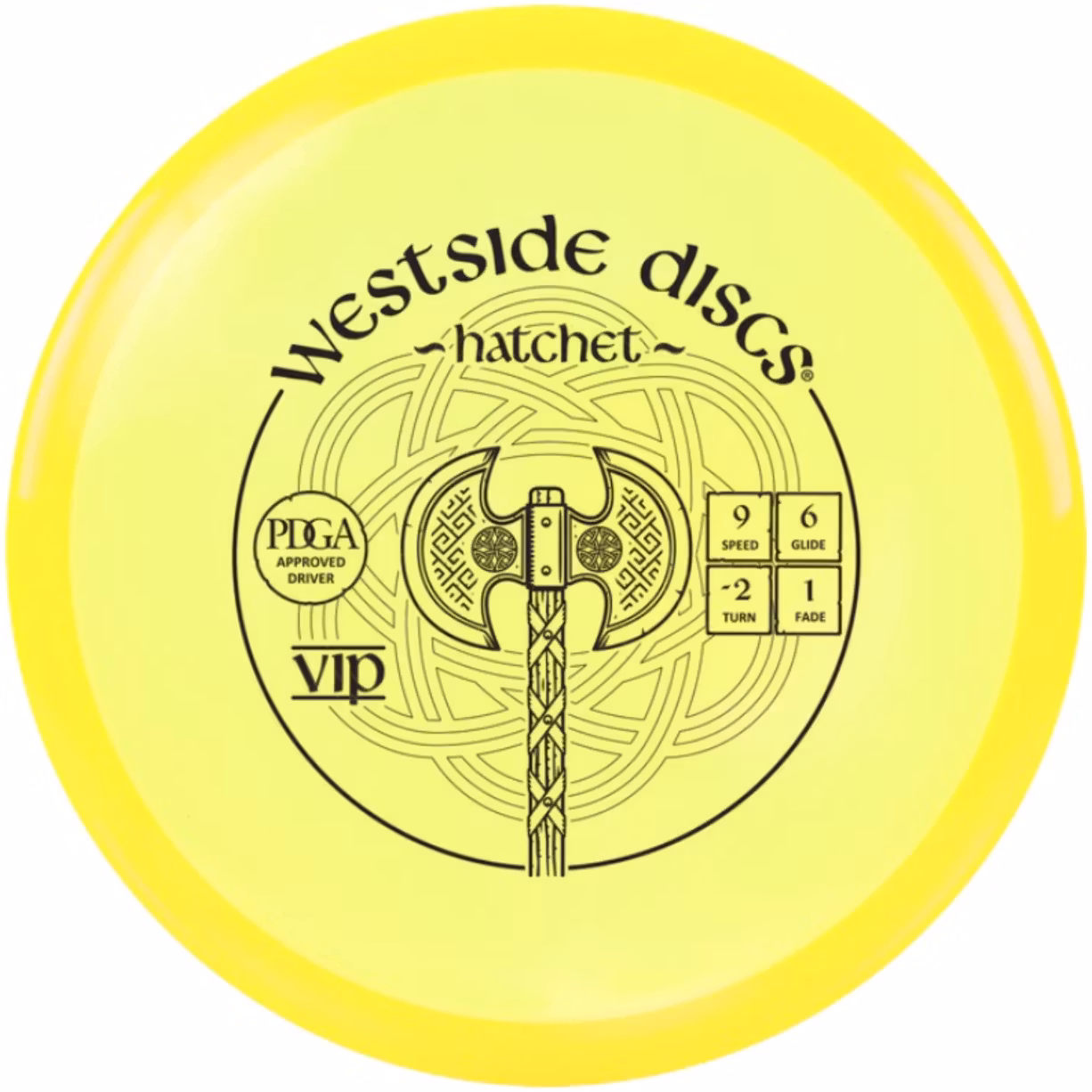 Westside Discs – VIP Hatchet Yellow (Control Driver) | Discgolf