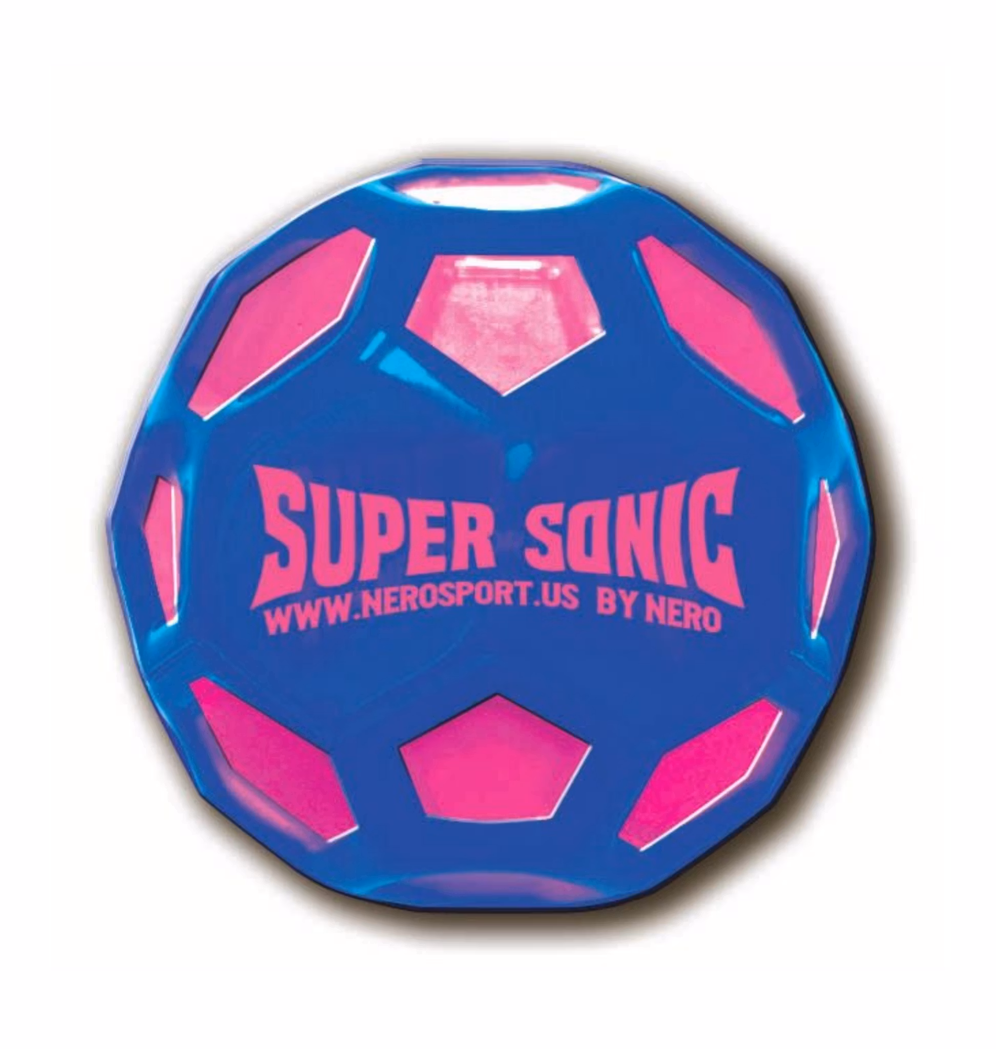 Nero Sport – Super Sonic Blue & Pink | Studsboll | 5cm | oberäknelig studs | Mjuk & lätt!