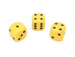Tärningar - Opaque 16mm d6 Yellow/black Dice Block™ (12 dice)