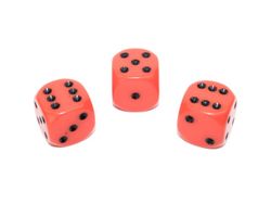 Tärningar - Opaque 16mm d6 Orange/black Dice Block (12 dice)