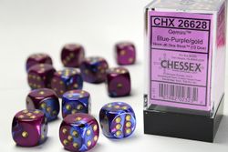 Tärningar - Gemini 16mm d6 Blue-Purplegold Dice Block (12 dice)