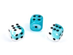 Tärningar - Gemini 16mm d6 Teal-White/black Dice Block (12 dice)