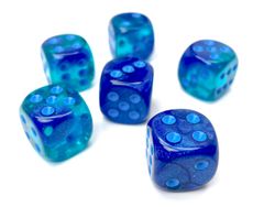 Tärningar - Gemini 16mm d6 Blue-Blue/light blue Luminary Dice Block (12 dice)