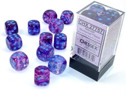 Tärningar - Nebula 16mm d6 Nocturnal/blue Luminary Dice Block (12 dice)