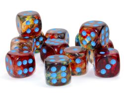 Tärningar - Nebula 16mm d6 Primary/blue Luminary Dice Block (12 dice)